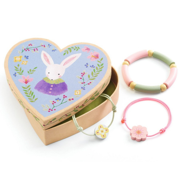 CECILE bransoletki w ozdobnym pudełku króliczek Djeco 4+