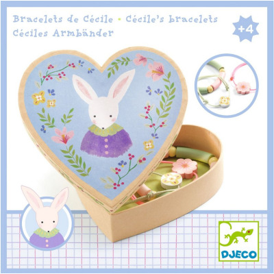 CECILE bransoletki w ozdobnym pudełku króliczek Djeco 4+