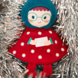 CZERWONA CHOINKA świąteczna przytulanka dwustronna zawieszka na choinkę Lilliputiens 2+