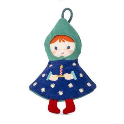 NIEBIESKA CHOINKA świąteczna przytulanka dwustronna zawieszka na choinkę Lilliputiens 2+