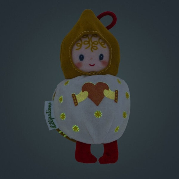 BIAŁA BOMBKA świąteczna przytulanka dwustronna zawieszka na choinkę Lilliputiens 2+