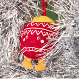 RÓŻOWA BOMBKA świąteczna przytulanka dwustronna zawieszka na choinkę Lilliputiens 2+