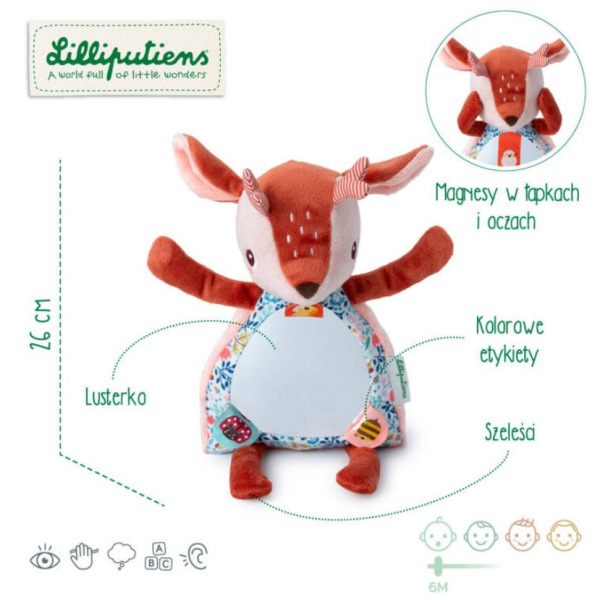 SARENKA STELLA przytulanka aktywizująca z lusterkiem  A KUKU Lilliputiens 6m+