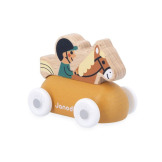 Jeździec na koniu BIAŁA DOLINA drewniany pojazd góry Cross Roads Janod 12m+