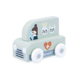 Samochód weterynarza BIAŁA DOLINA drewniany pojazd góry Cross Roads Janod 12m+