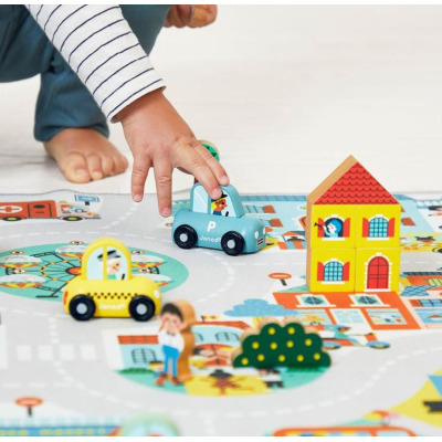 Radiowóz MIASTO drewniany pojazd Cross Roads Janod 12m+