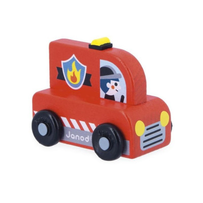 Wóz strażacki MIASTO drewniany pojazd Cross Roads Janod 12m+