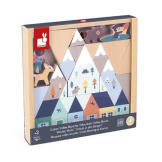 BIAŁA DOLINA zestaw drewnianych klocków i figurek 35 el. góry Cross Roads Janod 2+