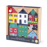 MIASTO zestaw drewnianych klocków i figurek 36 el. góry Cross Roads  Janod 2+