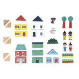 MIASTO zestaw drewnianych klocków i figurek 36 el. góry Cross Roads  Janod 2+