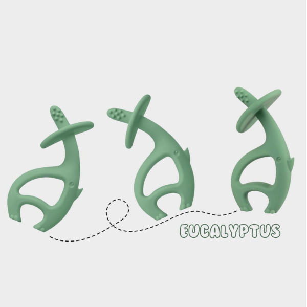 ZIELONY SŁONIK silikonowy gryzak Eucalyptus Mombella 3m+
