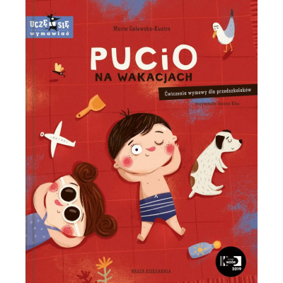 PUCIO NA WAKACJACH ćwiczenia wymowy dla przedszkolaków książka kartonowa Marta Galewska-Kustra wyd. Nasza Księgarnia