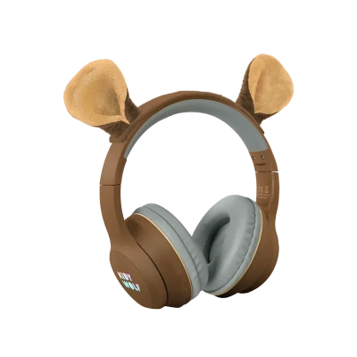 MIŚ brązowe słuchawki Bluetooth z magnetycznymi uszami Kidywolf 4+