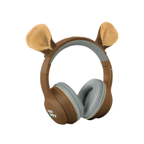 MIŚ brązowe słuchawki Bluetooth z magnetycznymi uszami Kidywolf 4+
