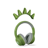 DINOZAUR zielone słuchawki Bluetooth z magnetycznymi kolcami Kidywolf 4+