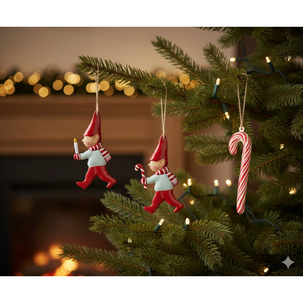 SKRZAT PIXI Z LASKĄ CUKROWĄ metalowa zawieszka na choinkę ozdoba świąteczna Maileg