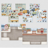 NA ULICY miasto książeczka z naklejkami 90 szt. Jim & Friends Little Dutch 3+