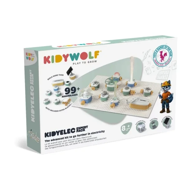 KIDYELEC Expert zestaw do nauki zasad elektryczności dla młodych odkrywców Kidywolf 8+