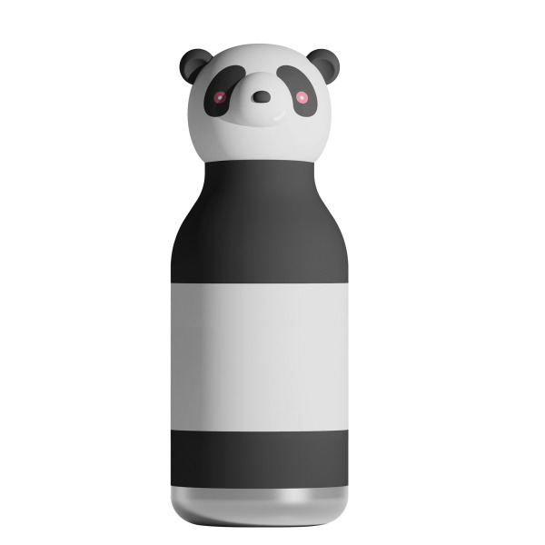 PANDA biało-czarna butelka termiczna ze słomką 460 ml Bestie Asobu