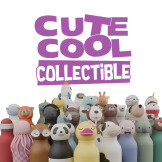 PANDA biało-czarna butelka termiczna ze słomką 460 ml Bestie Asobu