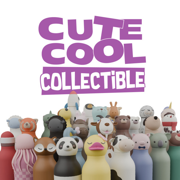 PANDA biało-czarna butelka termiczna ze słomką 460 ml Bestie Asobu