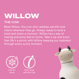 KROWA biało-czarna butelka termiczna ze słomką 460 ml Bestie Asobu