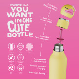 KACZUSZKA żółta butelka termiczna ze słomką 460 ml Bestie Asobu