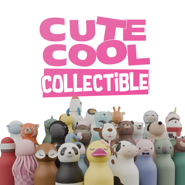 KACZUSZKA żółta butelka termiczna ze słomką 460 ml Bestie Asobu