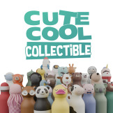 LISEK brązowa butelka termiczna ze słomką 460 ml Bestie Asobu