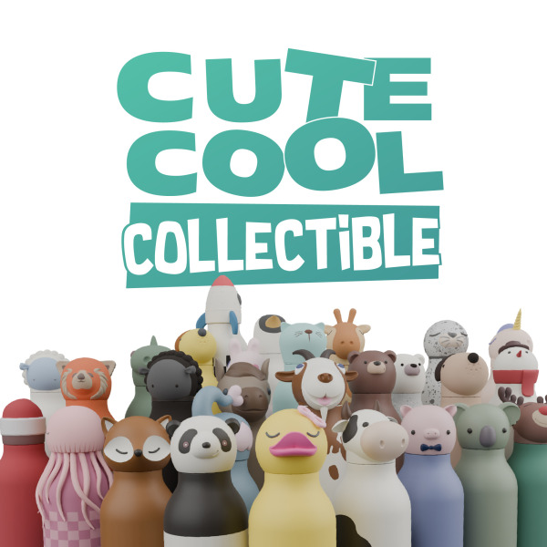 LISEK brązowa butelka termiczna ze słomką 460 ml Bestie Asobu