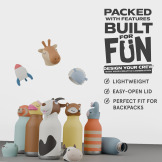 KONIK brązowa butelka termiczna ze słomką 460 ml Bestie Asobu