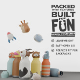 NIEDŹWIEDŹ POLARNY biała butelka termiczna ze słomką 460 ml Bestie Asobu