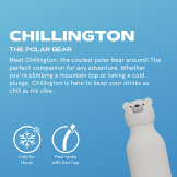 NIEDŹWIEDŹ POLARNY biała butelka termiczna ze słomką 460 ml Bestie Asobu