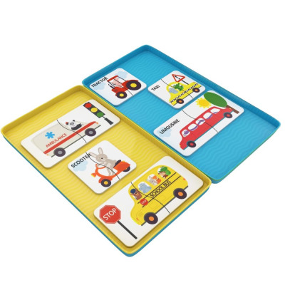 DROGOWE SAFARI puzzle magnetyczne zestaw 12 układanek gra podróżna The Purple Cow 3+