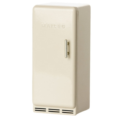 MINIATUROWA LODÓWKA metalowa biała akcesoria dla myszek i lalek Off white Maileg 3+