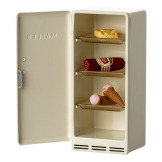 MINIATUROWA LODÓWKA metalowa biała akcesoria dla myszek i lalek Off white Maileg 3+