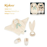 KRÓLICZEK kremowy zestaw prezentowy 3 w 1 (komforter + gryzak + buciki) kolekcja Lapinoo Kaloo 0+