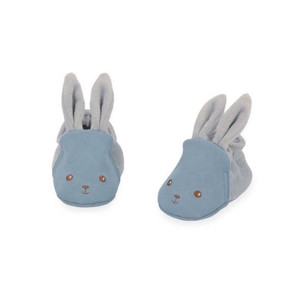 KRÓLICZEK niebiesko-szary zestaw prezentowy 3 w 1 (komforter + gryzak + buciki) kolekcja Lapinoo Kaloo 0+