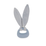 KRÓLICZEK niebiesko-szary zestaw prezentowy 3 w 1 (komforter + gryzak + buciki) kolekcja Lapinoo Kaloo 0+