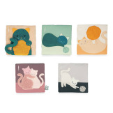 KOTKI karty sensoryczne w formie książeczki z zawieszką miękkie dwustronne 5 szt. Stimuli Kallo 0+