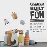 DINOZAUR zielona butelka termiczna ze słomką 460 ml Bestie Asobu