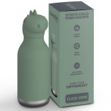 DINOZAUR zielona butelka termiczna ze słomką 460 ml Bestie Asobu