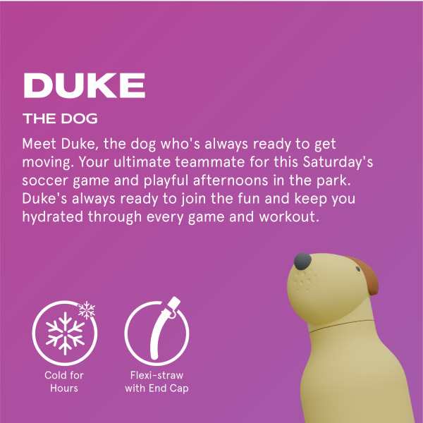 PIESEK żółta butelka termiczna ze słomką 460 ml Bestie Asobu