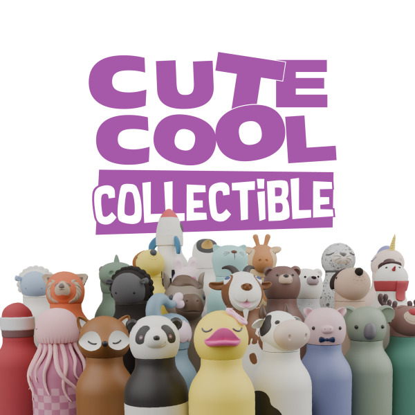 PIESEK żółta butelka termiczna ze słomką 460 ml Bestie Asobu