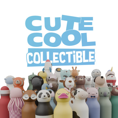 MEDUZA różowa butelka termiczna ze słomką 460 ml Bestie Asobu