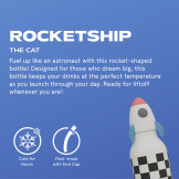 RAKIETA biało-czarna butelka termiczna ze słomką 460 ml Bestie Asobu