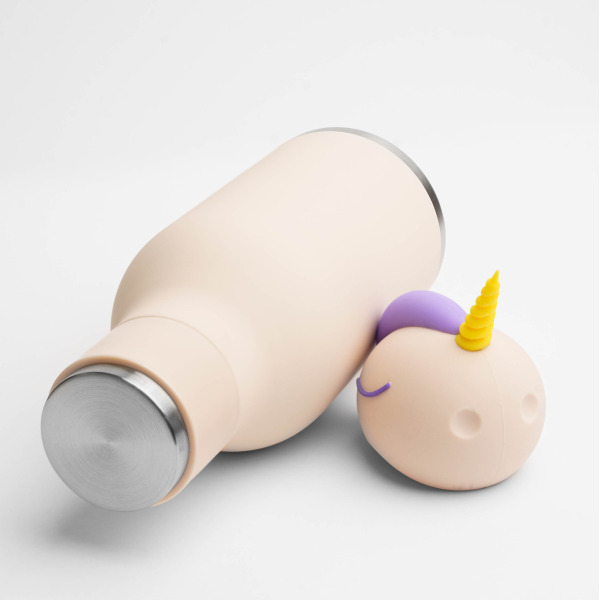 JEDNOROŻEC różowa butelka termiczna ze słomką 460 ml Bestie Asobu