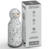 FOKA szara butelka termiczna ze słomką 460 ml Bestie Asobu