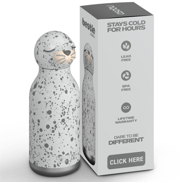 FOKA szara butelka termiczna ze słomką 460 ml Bestie Asobu