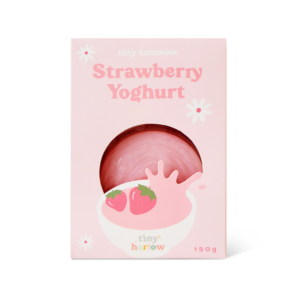 JOGURT TRUSKAWKOWY magiczna miseczka i łyżeczka dla lalek Tiny Tummies Harlow 3+